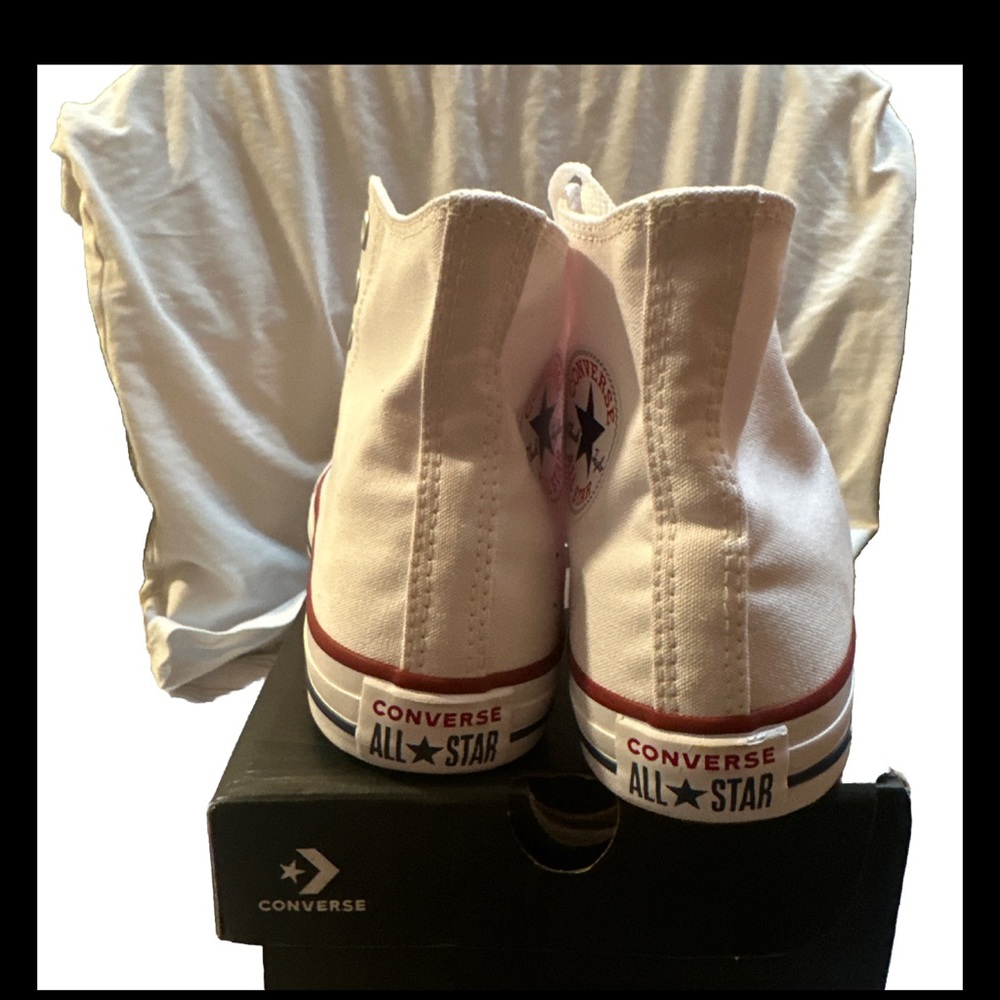 Converse White Canvas High-Tops - Picture 2 of 16